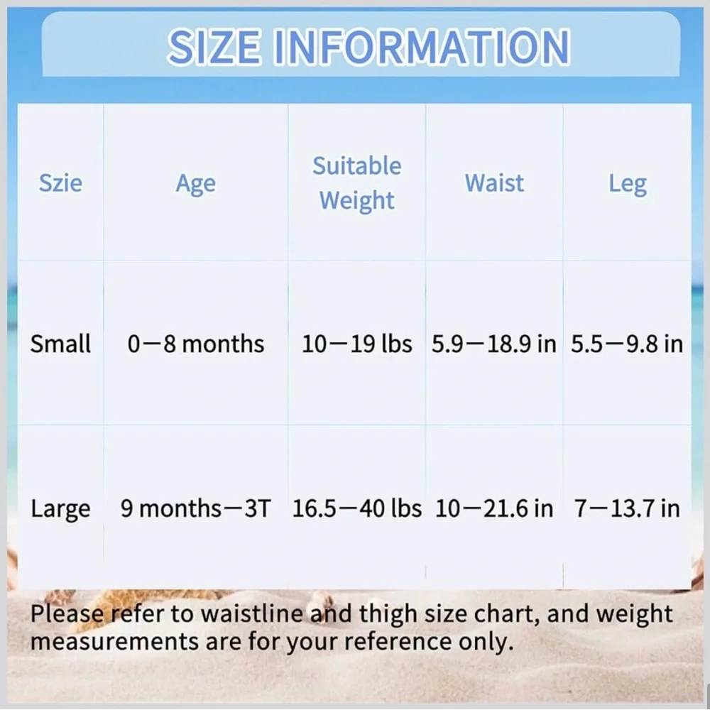 Swim Diapers 3pcs Reusable & Adjustable 0-2 Years